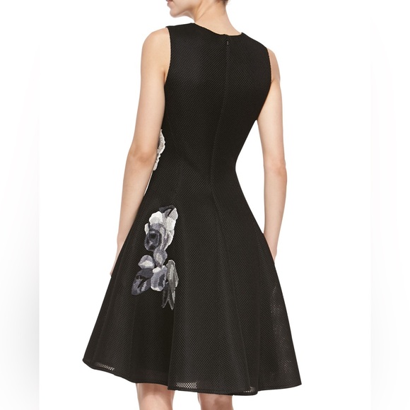 Lela Rose Black and White Floral A-Line Dress Size 8 Excellent Condition - Picture 2 of 7